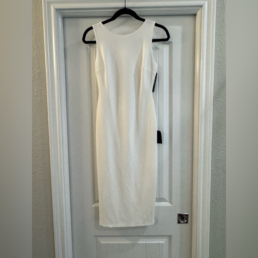 Lulu's Classic White Midi Dress V Back